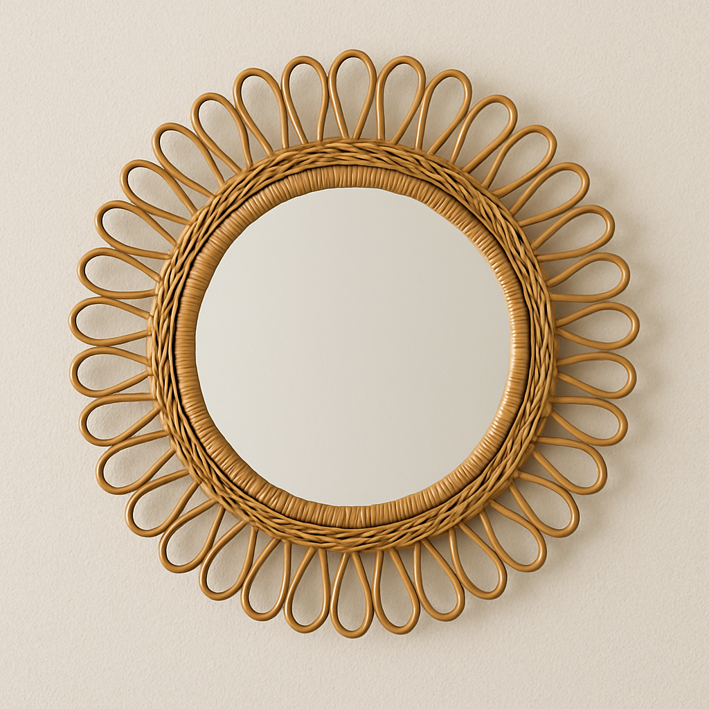 Sunburst Rattan Wall Mirror
